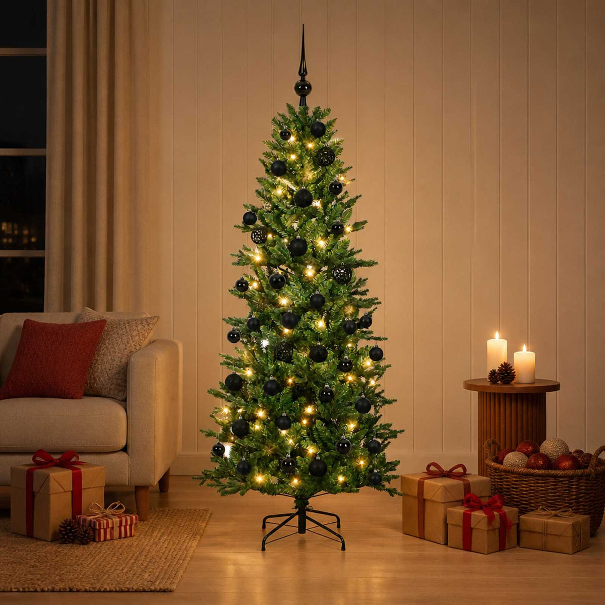 Artificial Christmas Tree with Bauble 120 cm 150 LEDs
