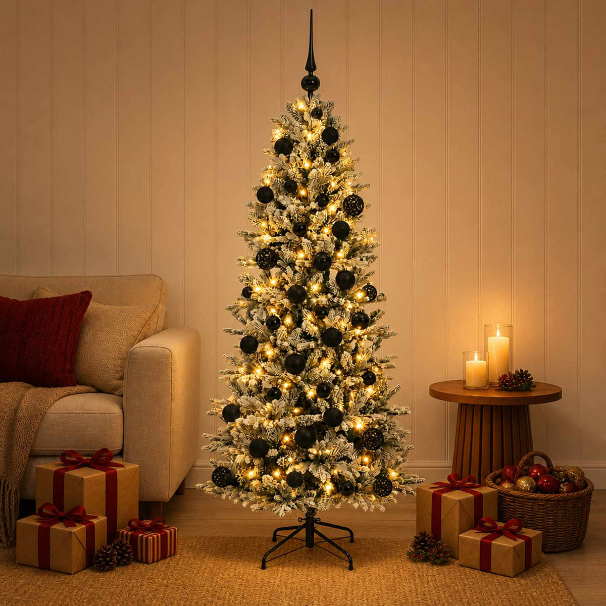 Artificial Christmas Tree with Bauble 150 cm 150 LEDs