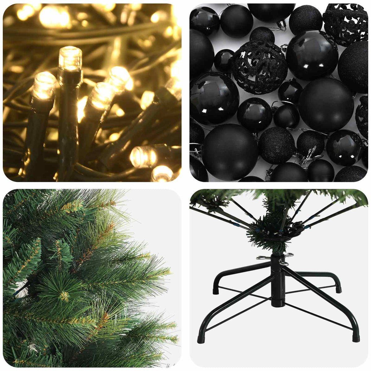 Artificial Christmas Tree with Bauble 150 cm 150 LEDs
