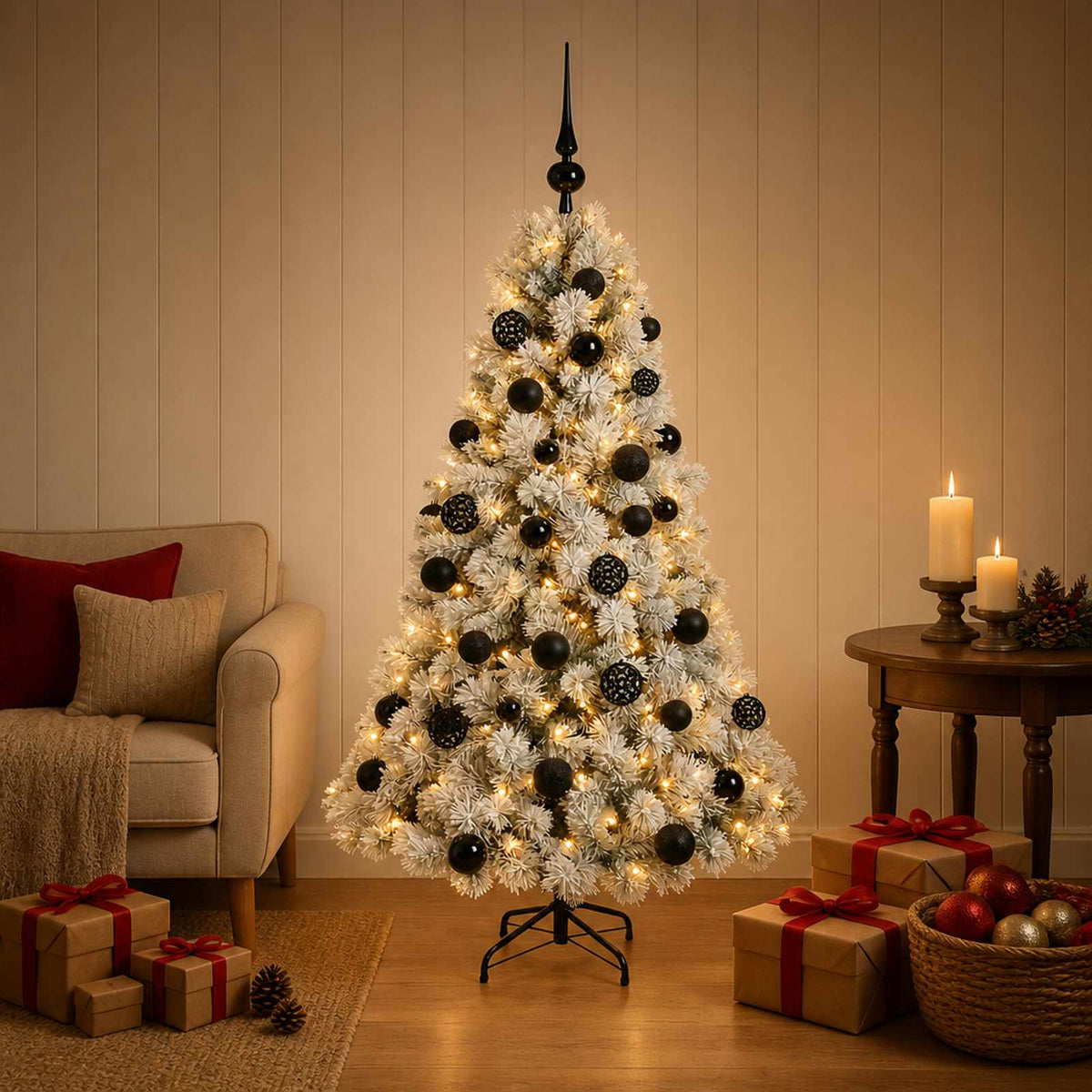 Artificial Christmas Tree with Bauble 120 cm 150 LEDs