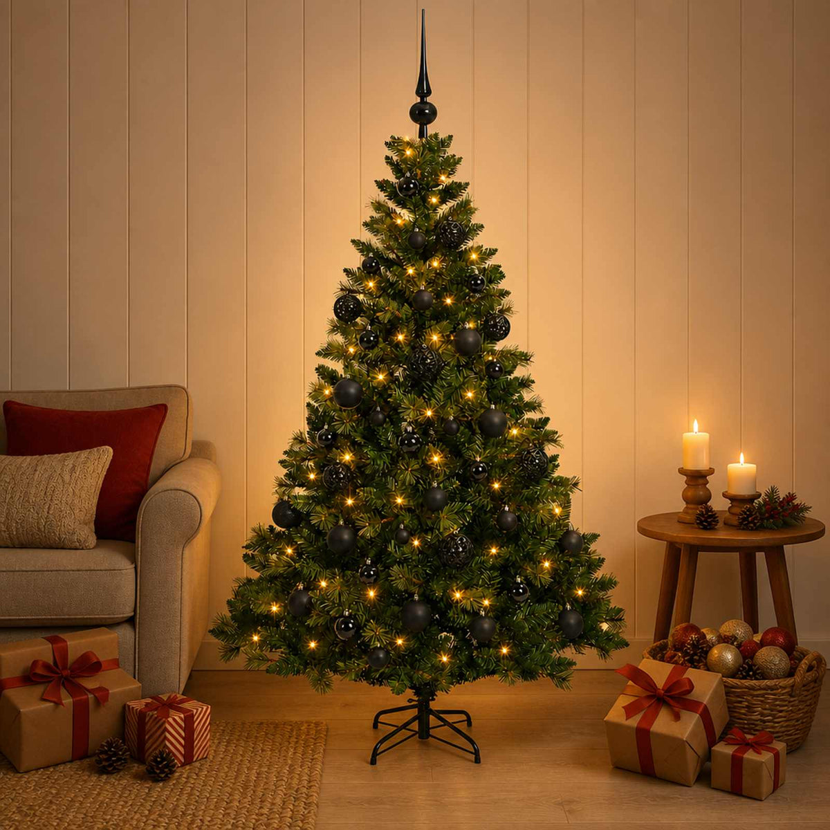 Artificial Christmas Tree with Bauble 120 cm 150 LEDs