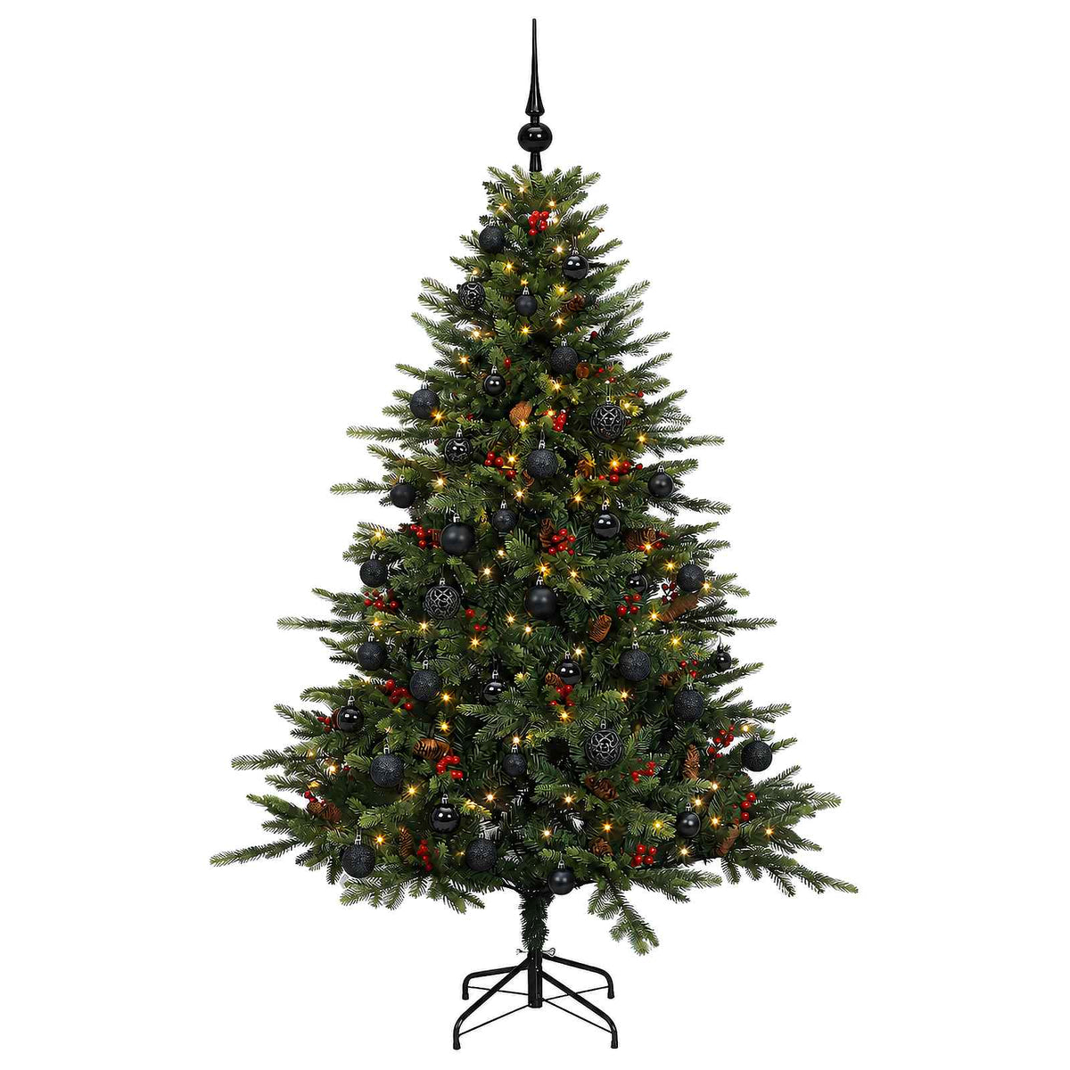 Artificial Christmas Tree with Bauble 150 cm 150 LEDs