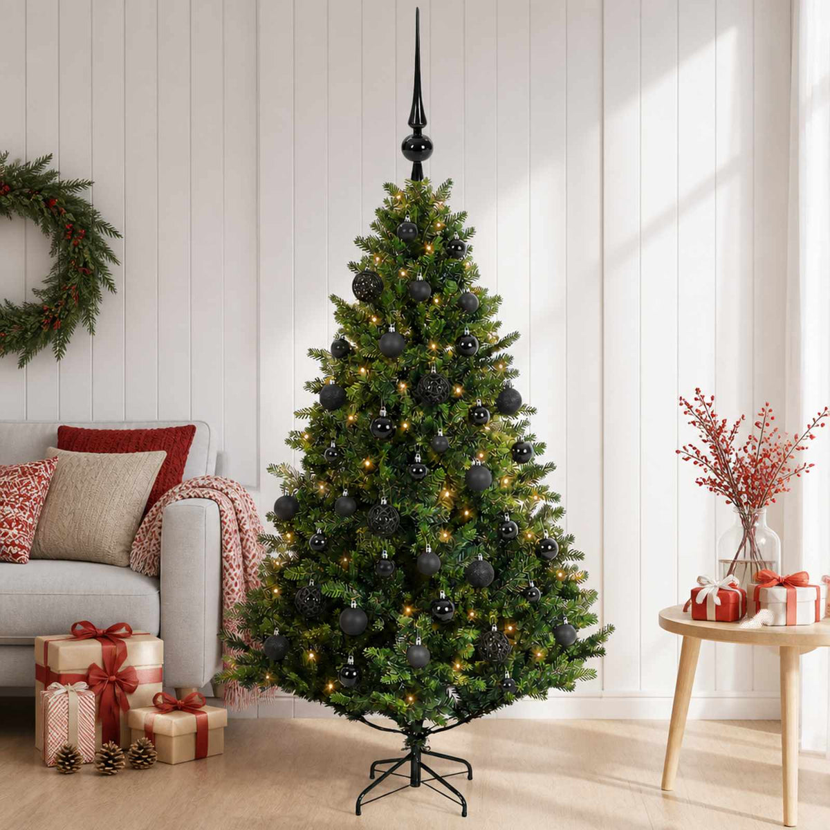 Artificial Christmas Tree with Bauble 150 cm 150 LEDs