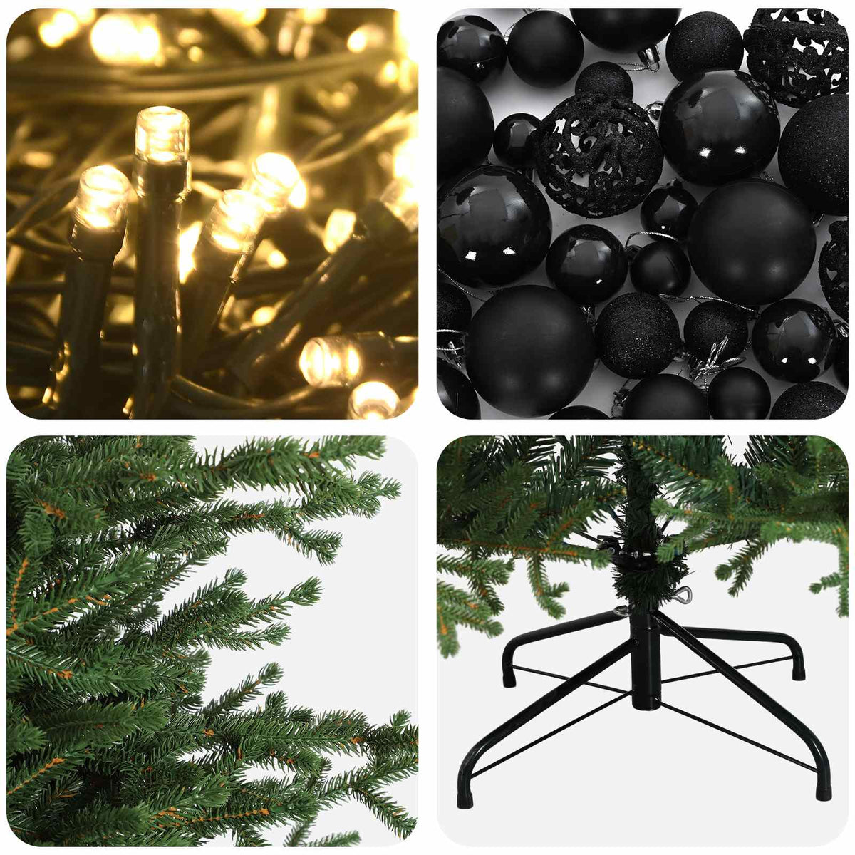 Artificial Christmas Tree with Bauble 150 cm 150 LEDs