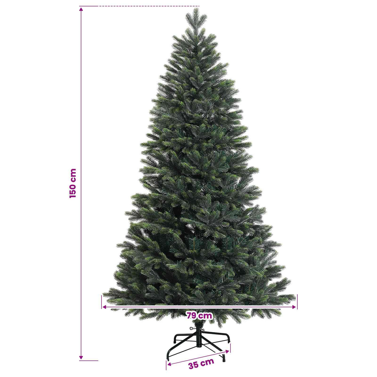 Artificial Christmas Tree with Bauble 150 cm 150 LEDs