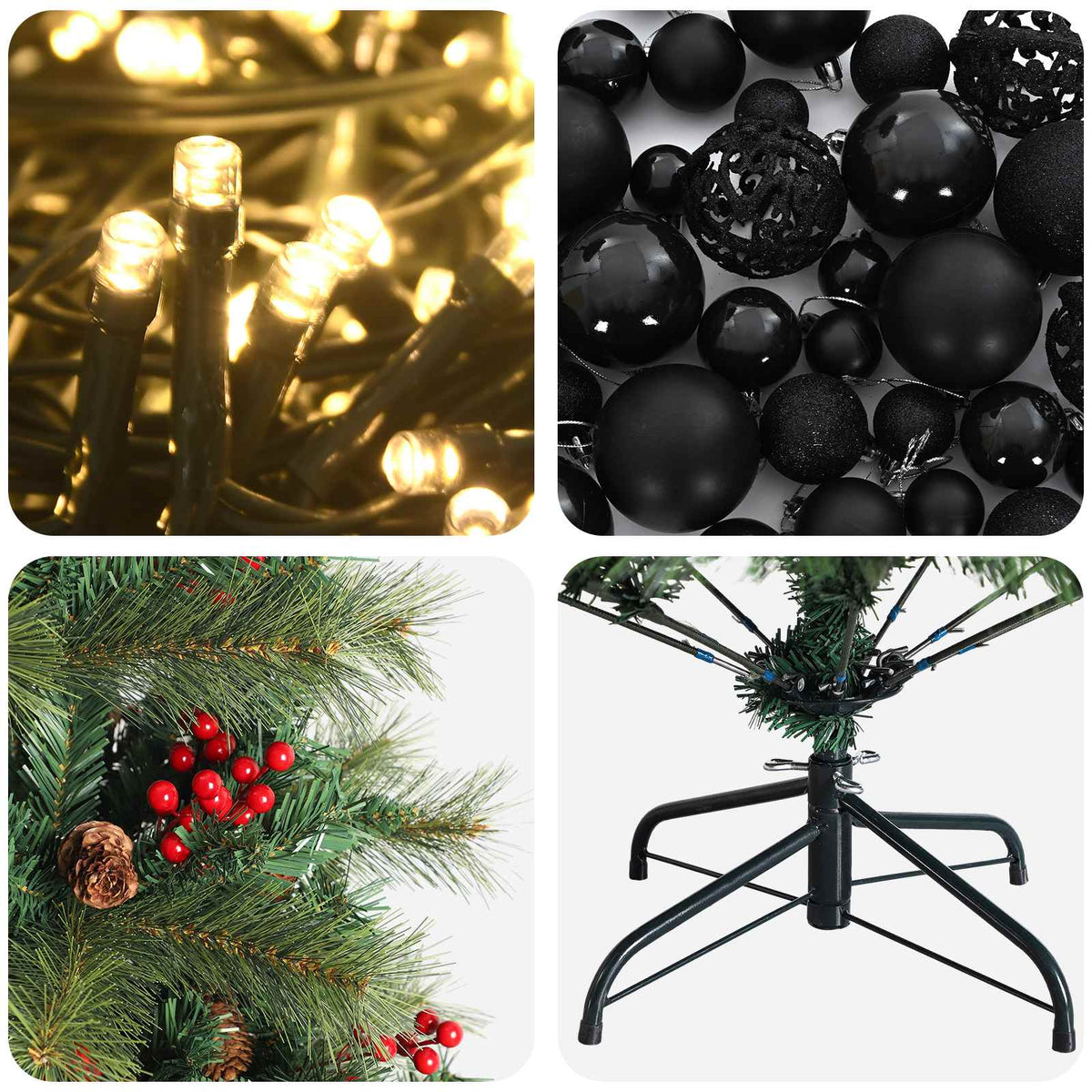 Artificial Christmas Tree with Bauble 150 cm 150 LEDs