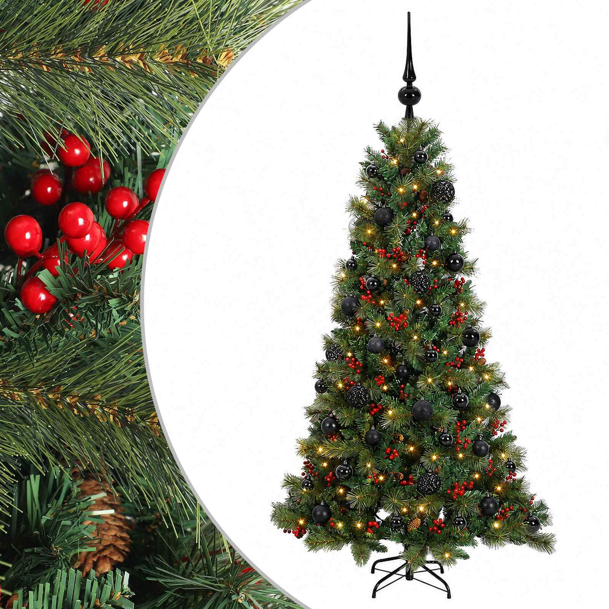 Artificial Christmas Tree with Bauble 150 cm 150 LEDs