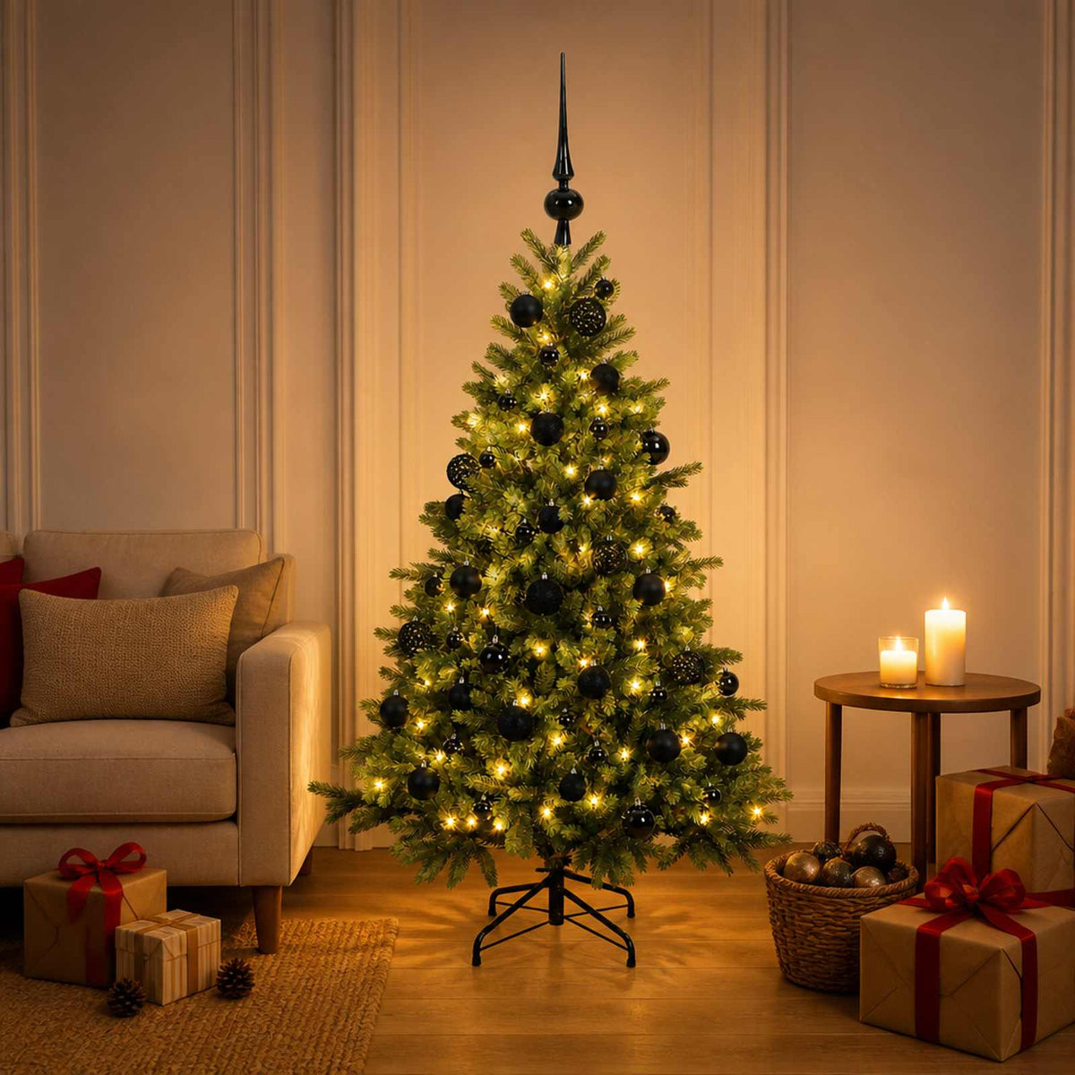Artificial Christmas Tree with Bauble 120 cm 150 LEDs