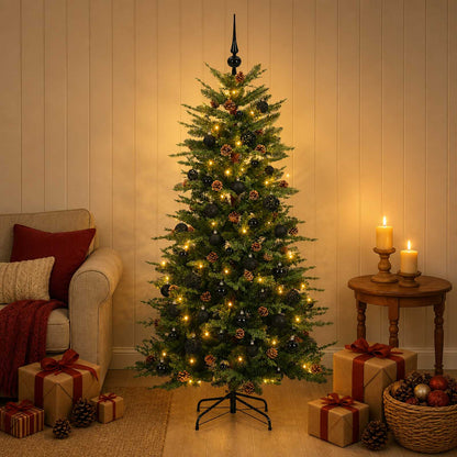 Artificial Hinged Christmas Tree 120 cm 150 LEDs Warm White