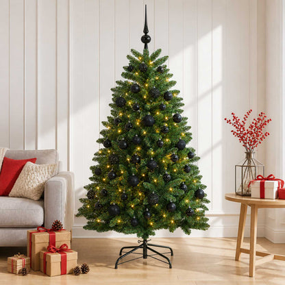 Artificial Christmas Tree Mid-green with Bauble 150 cm 150 LEDs