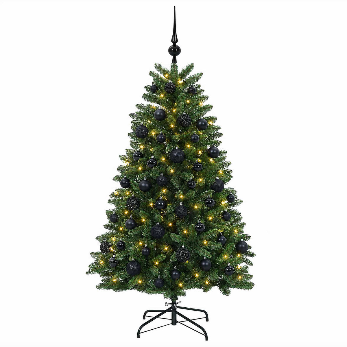 Artificial Christmas Tree Mid-green with Bauble 150 cm 150 LEDs