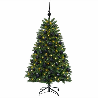Artificial Christmas Tree Mid-green with Bauble 150 cm 150 LEDs