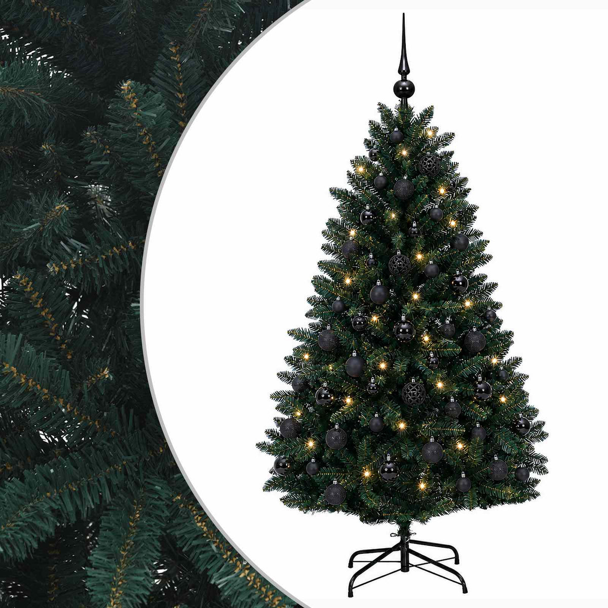 Artificial Christmas Tree Dark Green with Bauble 150 cm