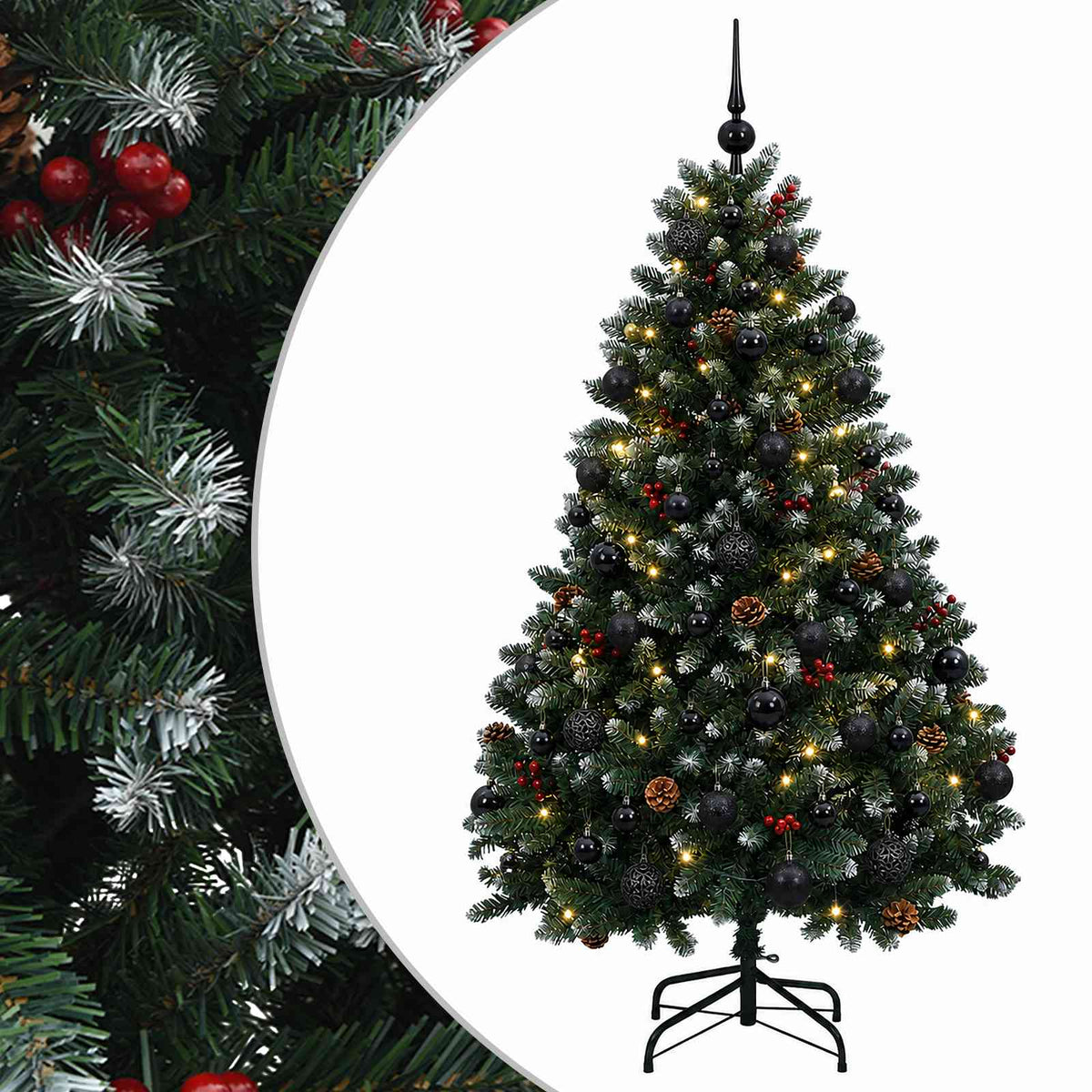 Artificial Christmas Tree Green with Bauble 150 cm 150 LEDs