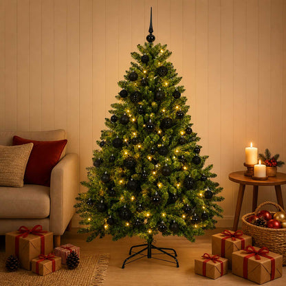 Artificial Light Green Christmas Tree with Baubles 180 cm