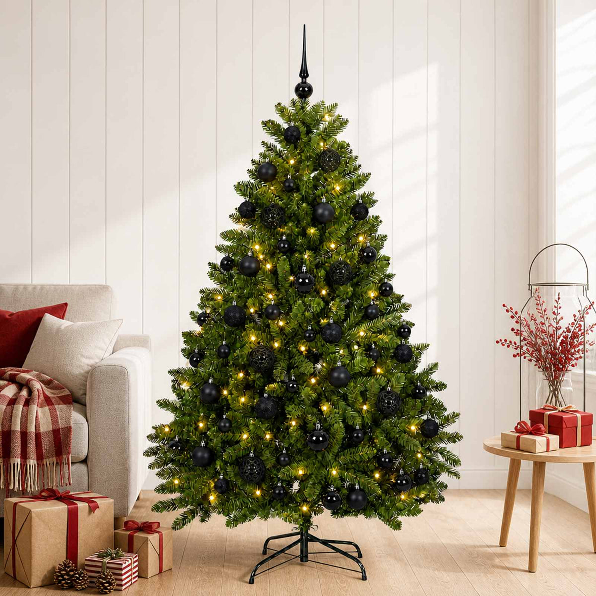 Artificial Christmas Tree Light Green with Bauble 120 cm