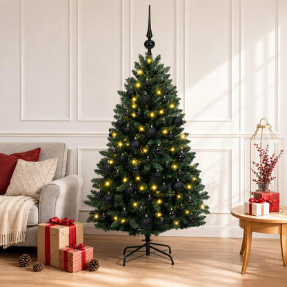 Artificial Christmas Tree Dark Green with Baubles 150 cm