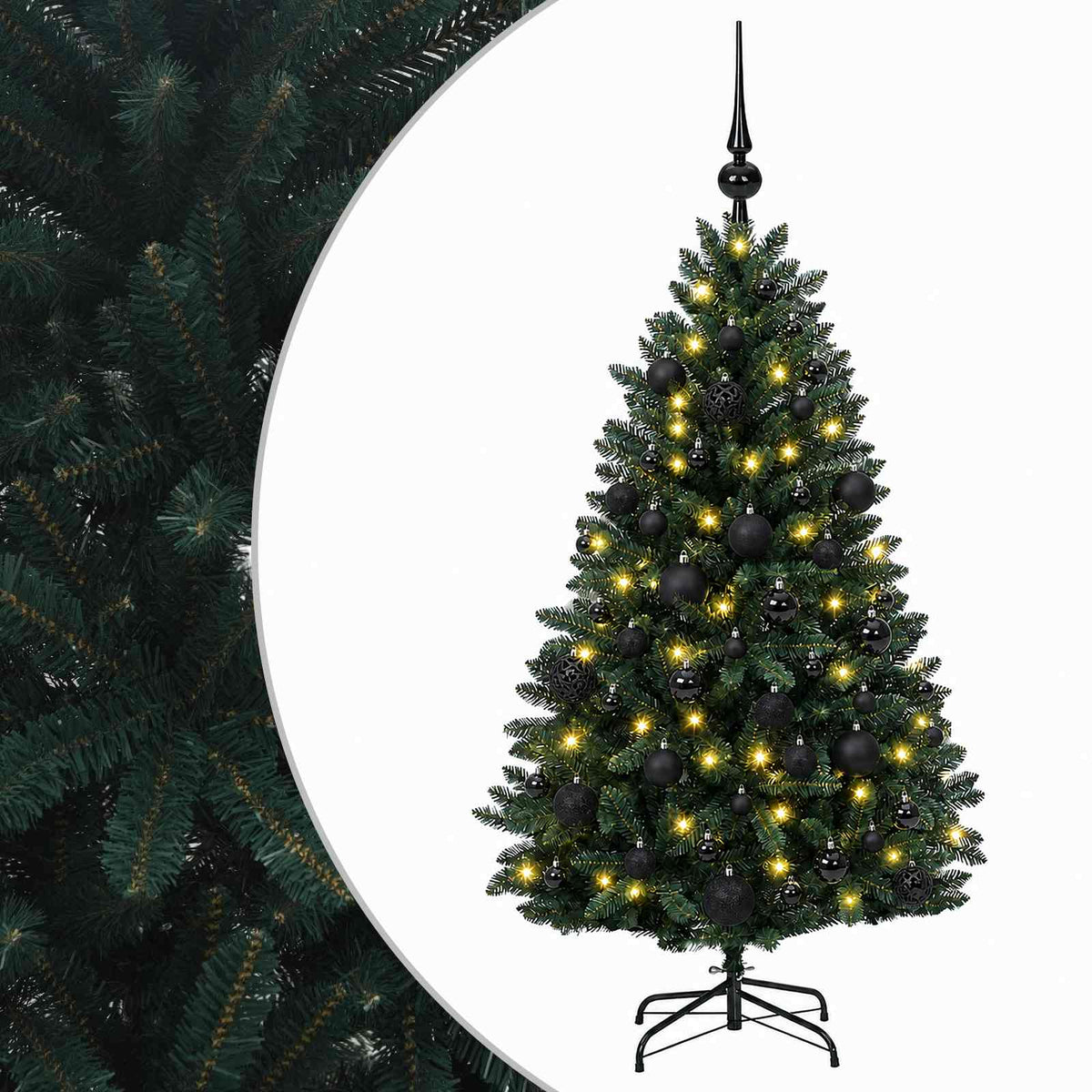 Artificial Christmas Tree Dark Green with Baubles 150 cm