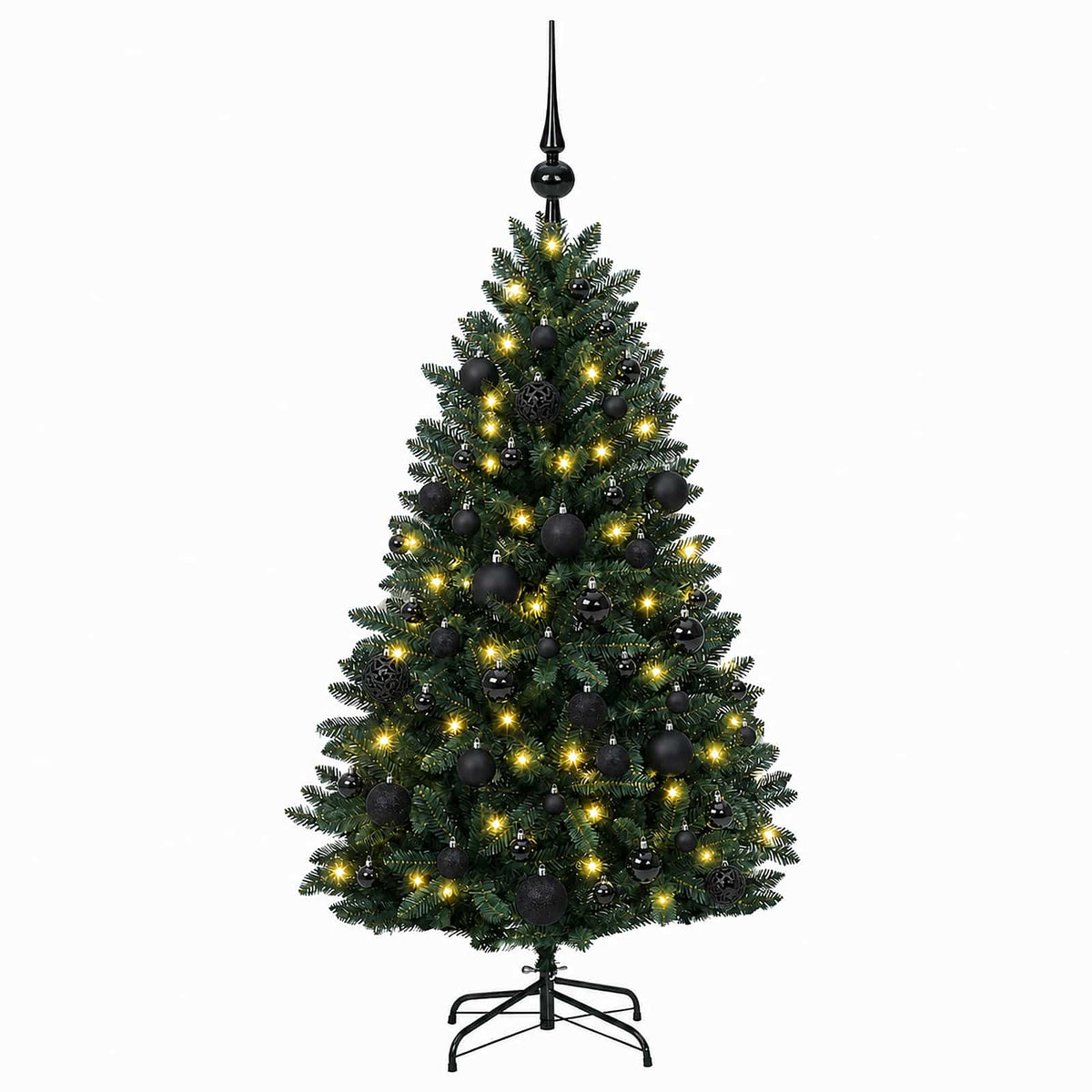 Artificial Christmas Tree Dark Green with Baubles 150 cm