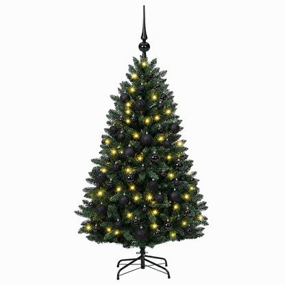 Artificial Christmas Tree Dark Green with Baubles 150 cm