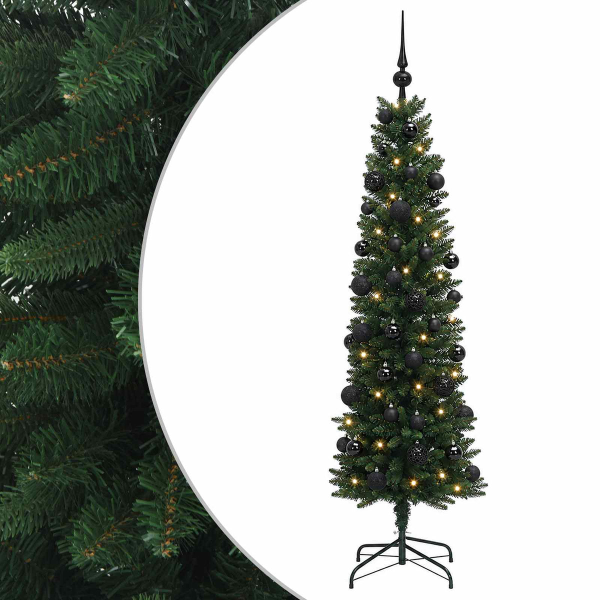 Artificial Slim Christmas Tree with Bauble 120 cm 150 LEDs