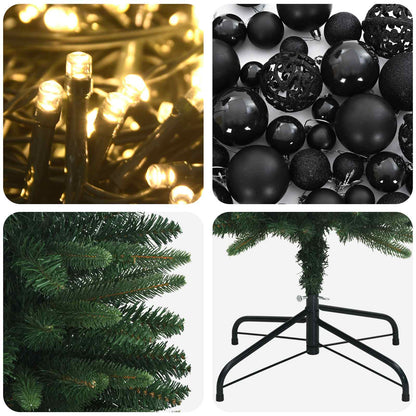 Artificial Slim Christmas Tree with Bauble 150 cm 150 LEDs