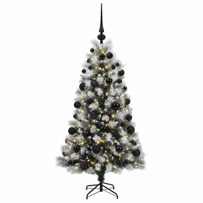Artificial Hinged Christmas Tree with Baubles 150 cm 150 LEDs