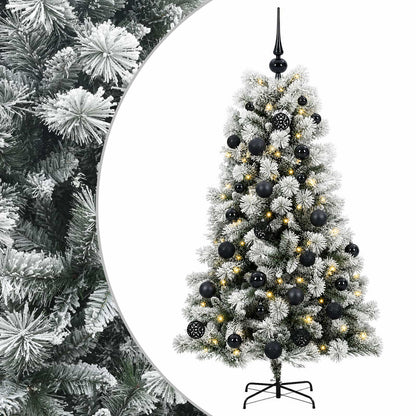 Artificial Hinged Christmas Tree with Baubles 150 cm 150 LEDs