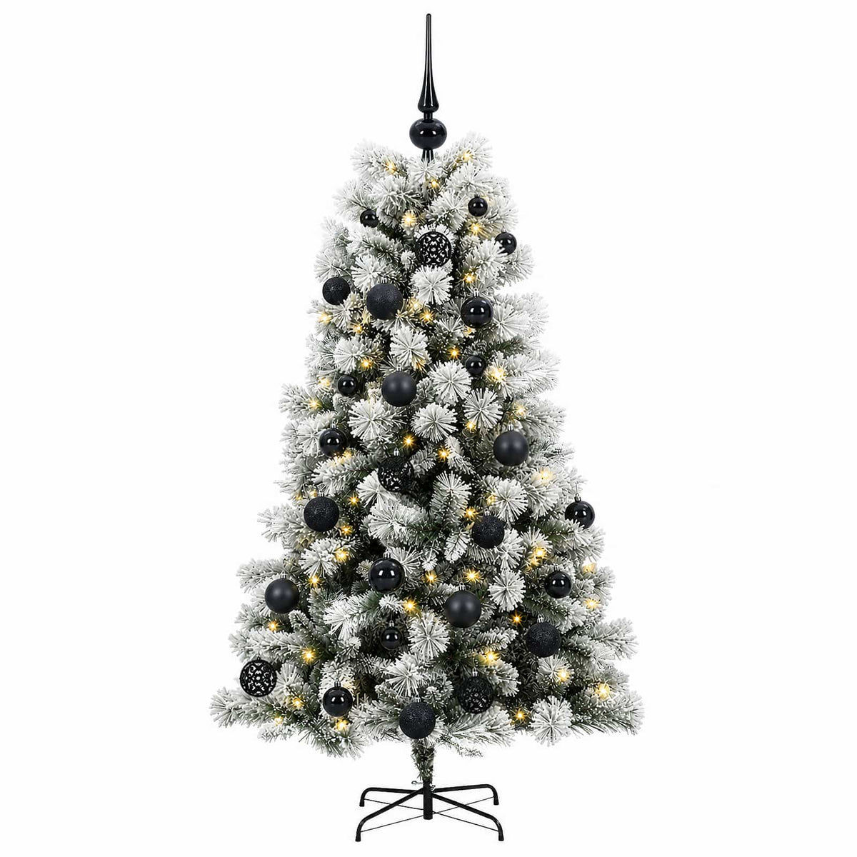 Artificial Hinged Christmas Tree with Baubles 150 cm 150 LEDs