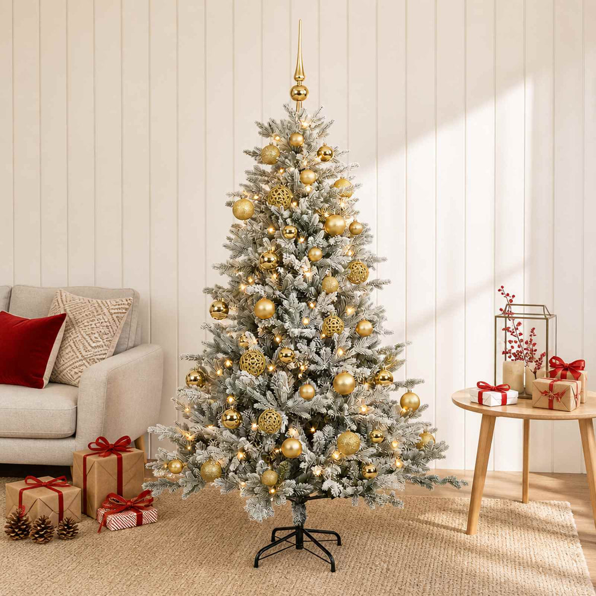 Artificial Christmas Tree with Bauble 150 cm 150 LEDs