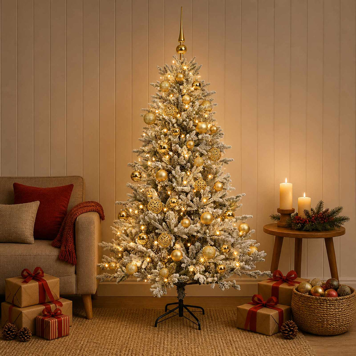 Artificial Christmas Tree with Bauble 120 cm 150 LEDs