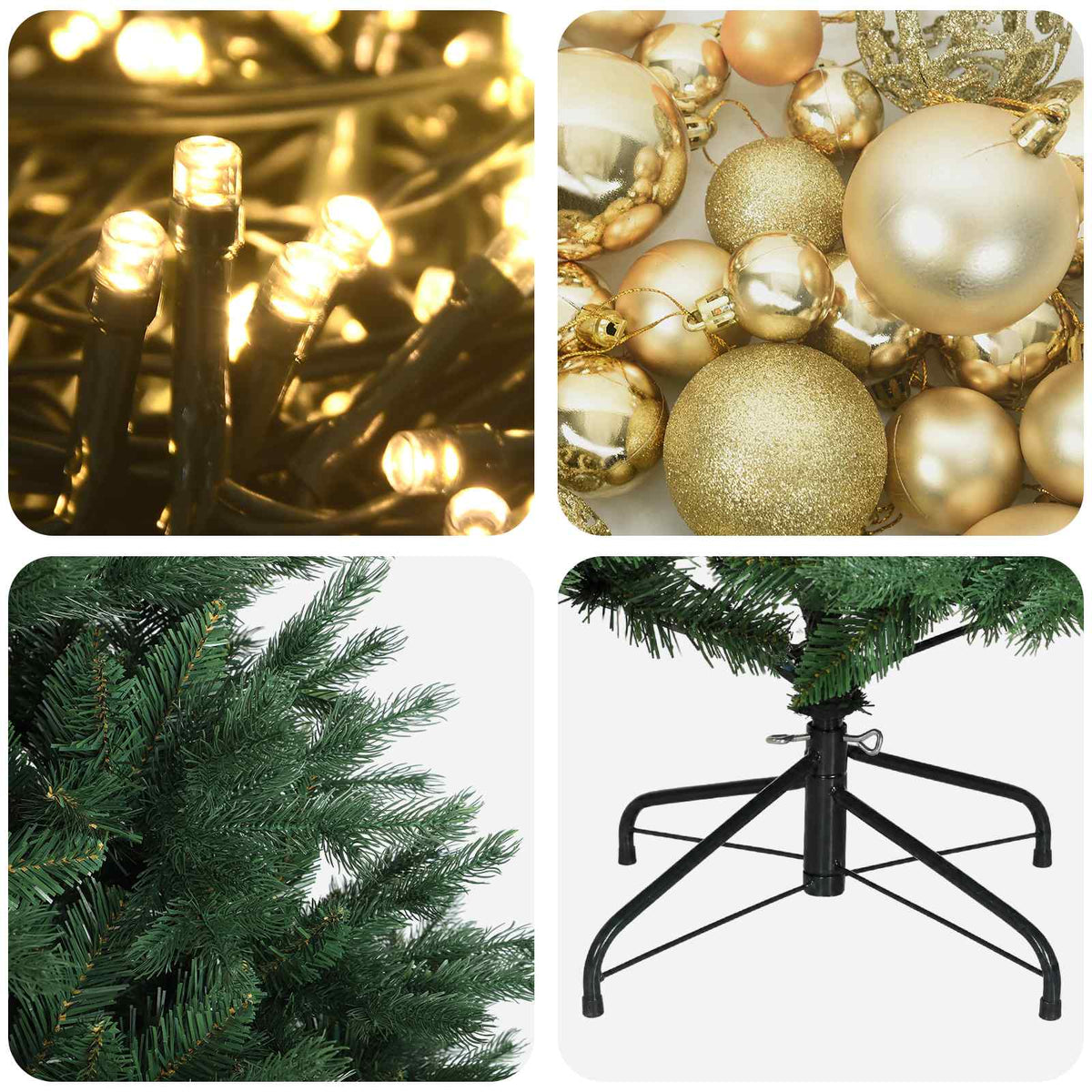 Artificial Christmas Tree with Bauble 120 cm 150 LEDs