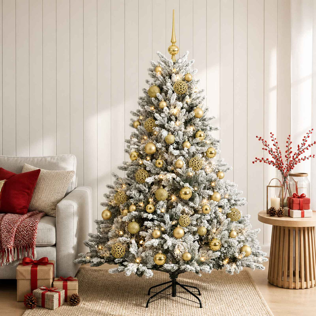 Artificial Christmas Tree with Bauble 150 cm 150 LEDs