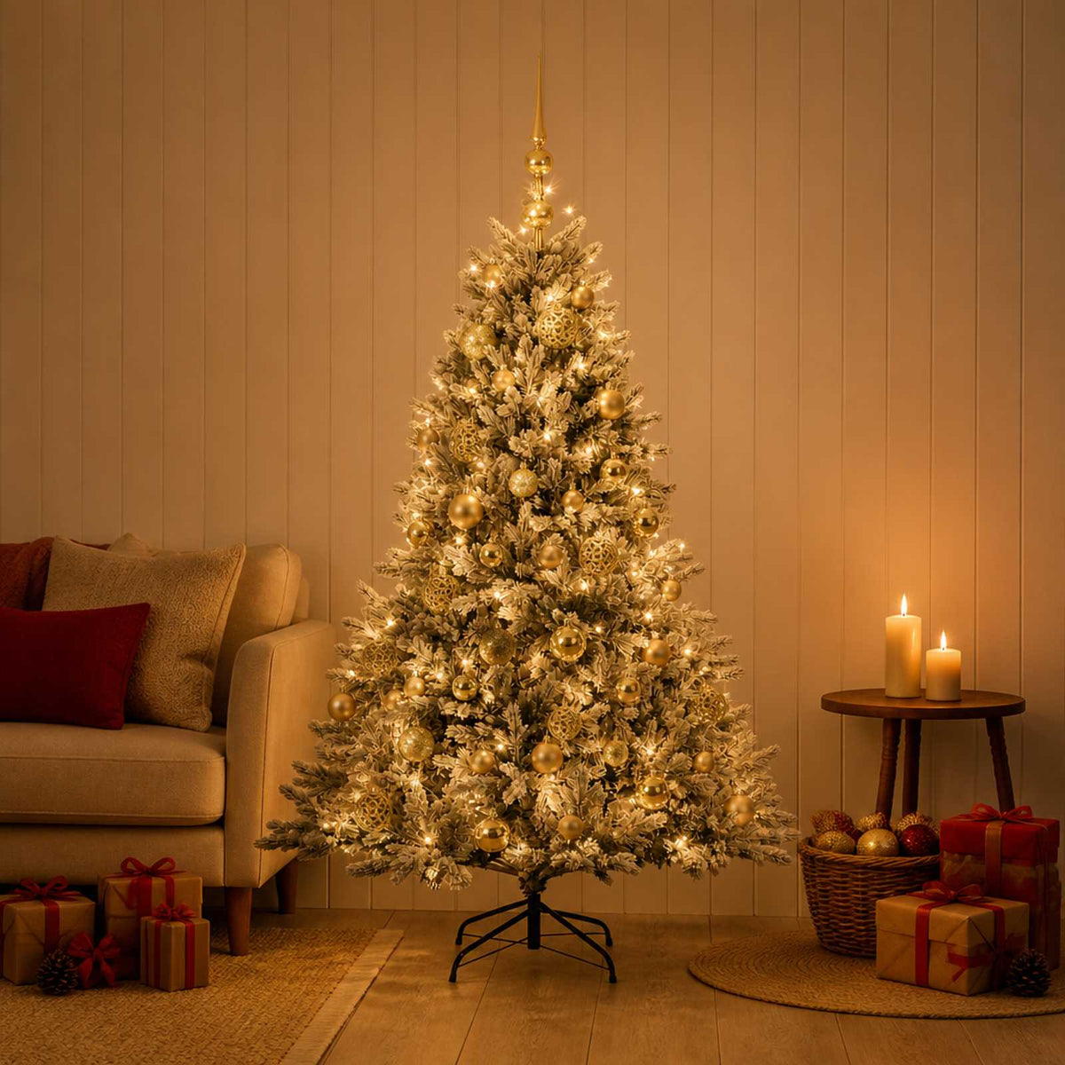 Artificial Christmas Tree with Bauble 120 cm 150 LEDs
