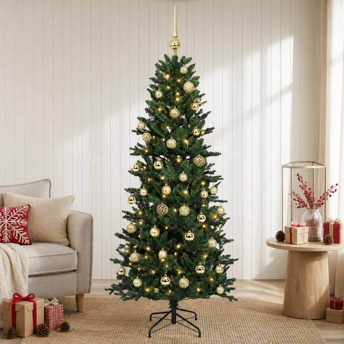 Artificial Christmas Tree with Bauble 150 cm 150 LEDs