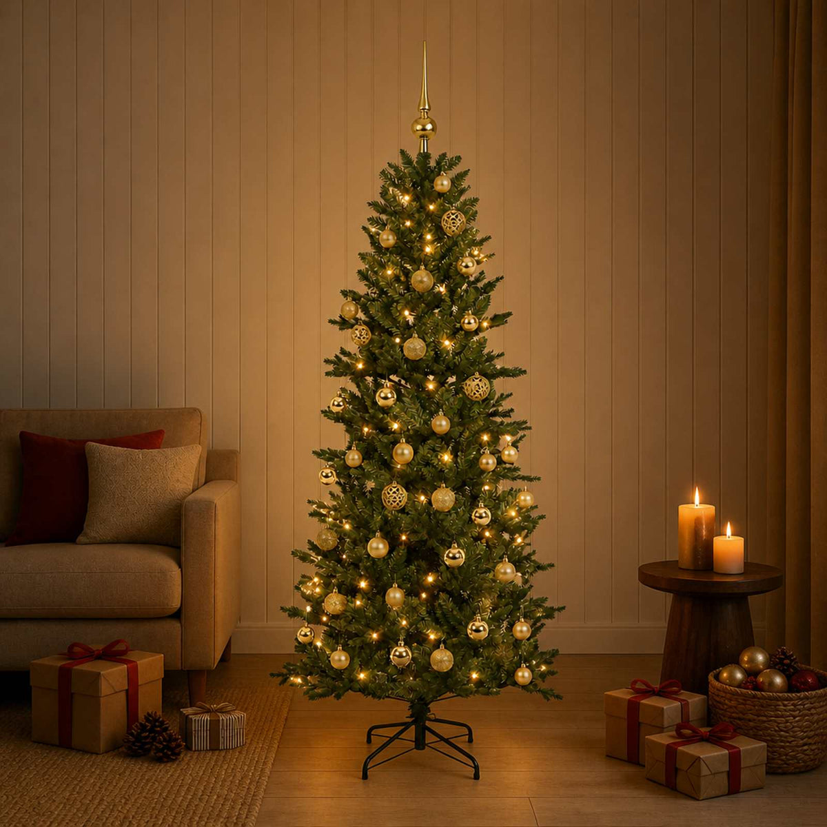 Artificial Christmas Tree with Bauble 120 cm 150 LEDs