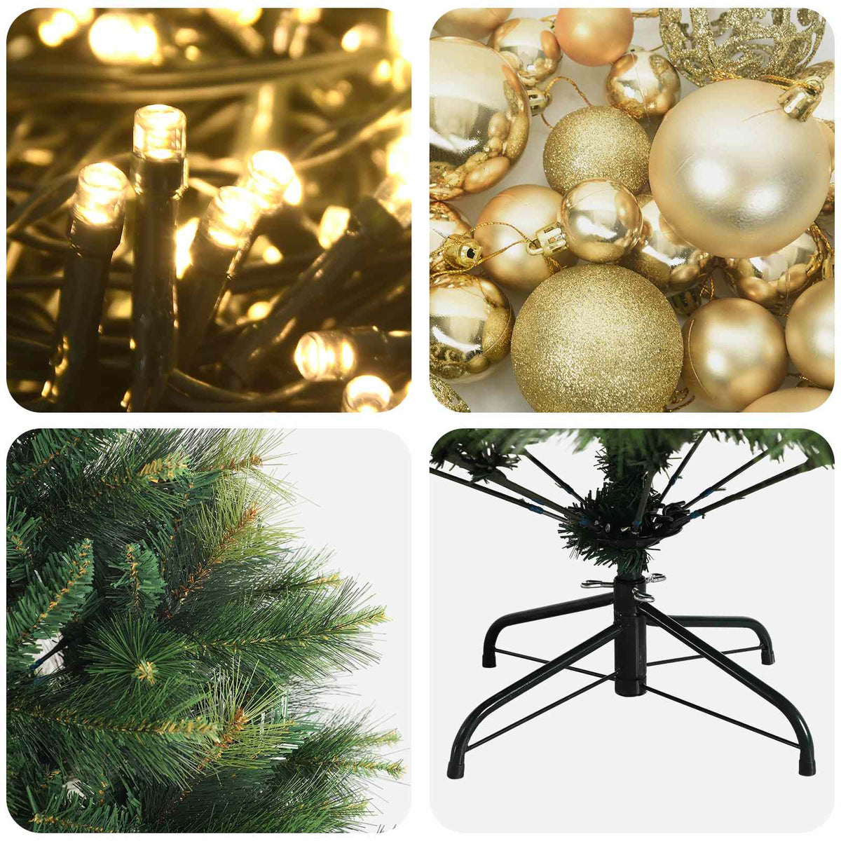 Artificial Christmas Tree with Bauble 120 cm 150 LEDs