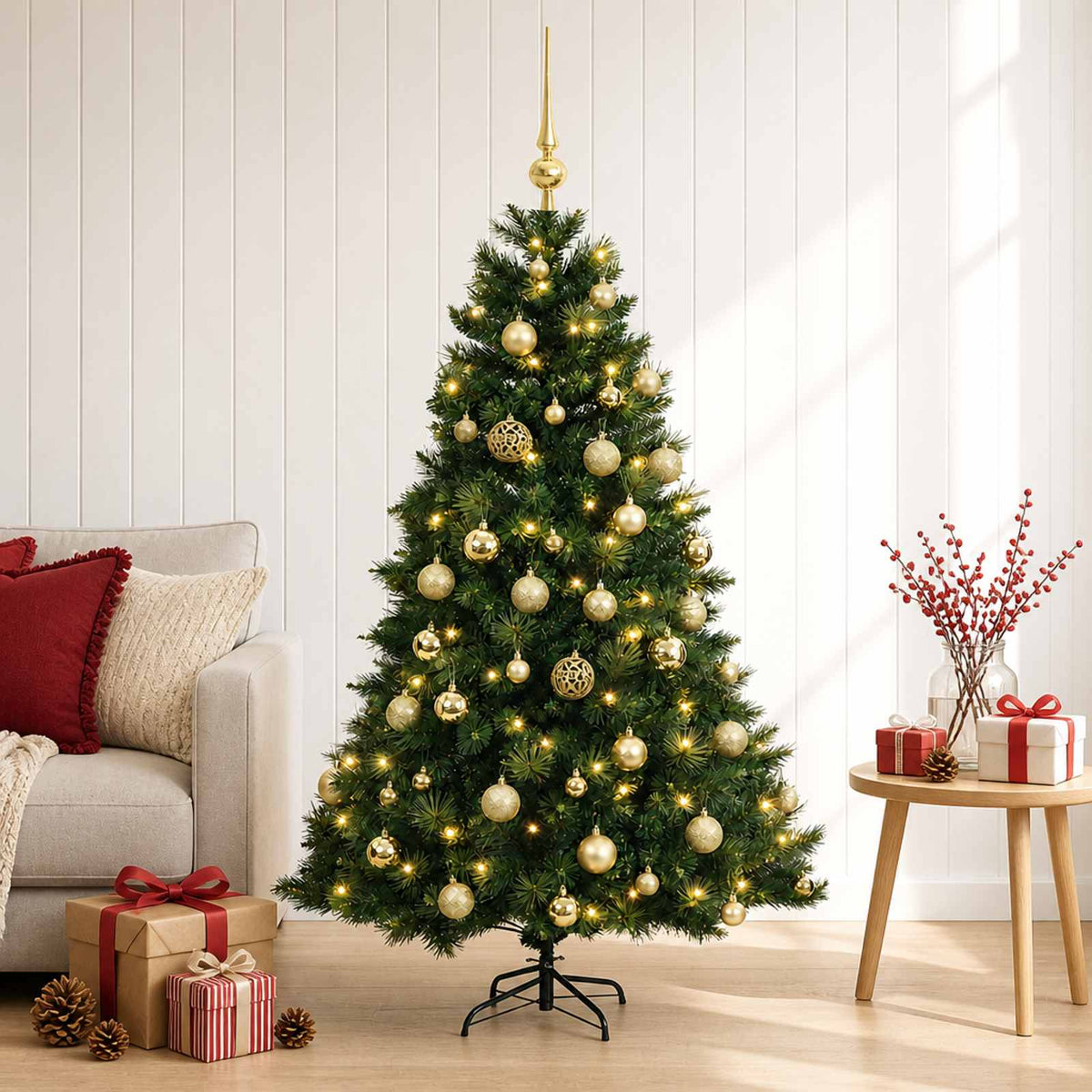 Artificial Christmas Tree with Bauble 120 cm 150 LEDs