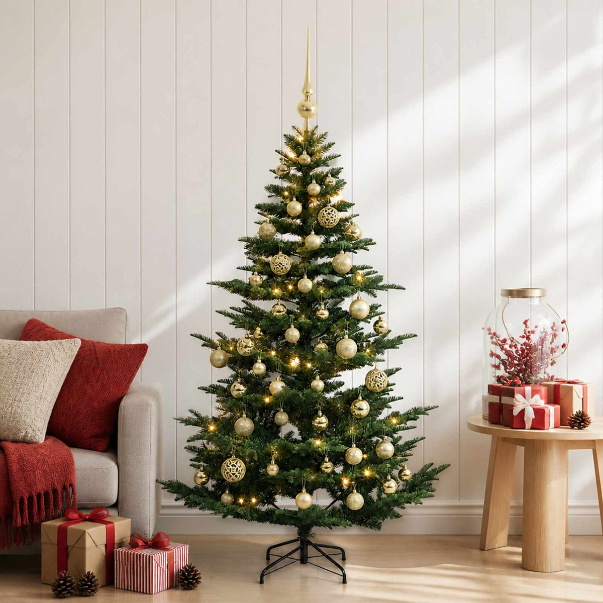 Artificial Christmas Tree with Bauble 120 cm 150 LEDs