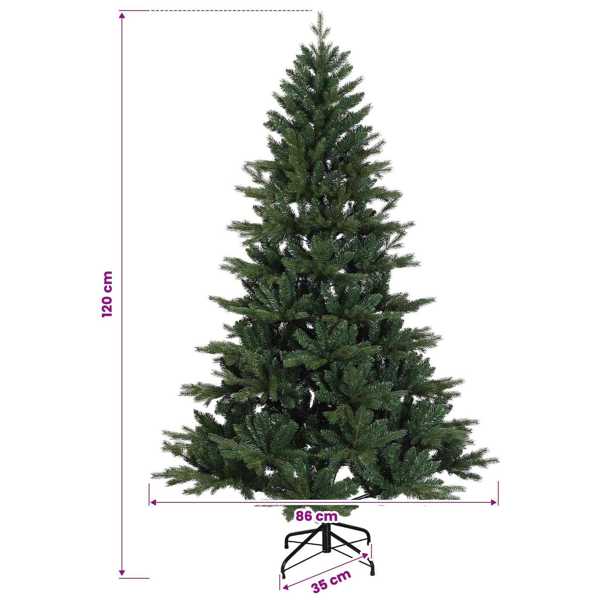 Artificial Christmas Tree with Bauble 120 cm 150 LEDs