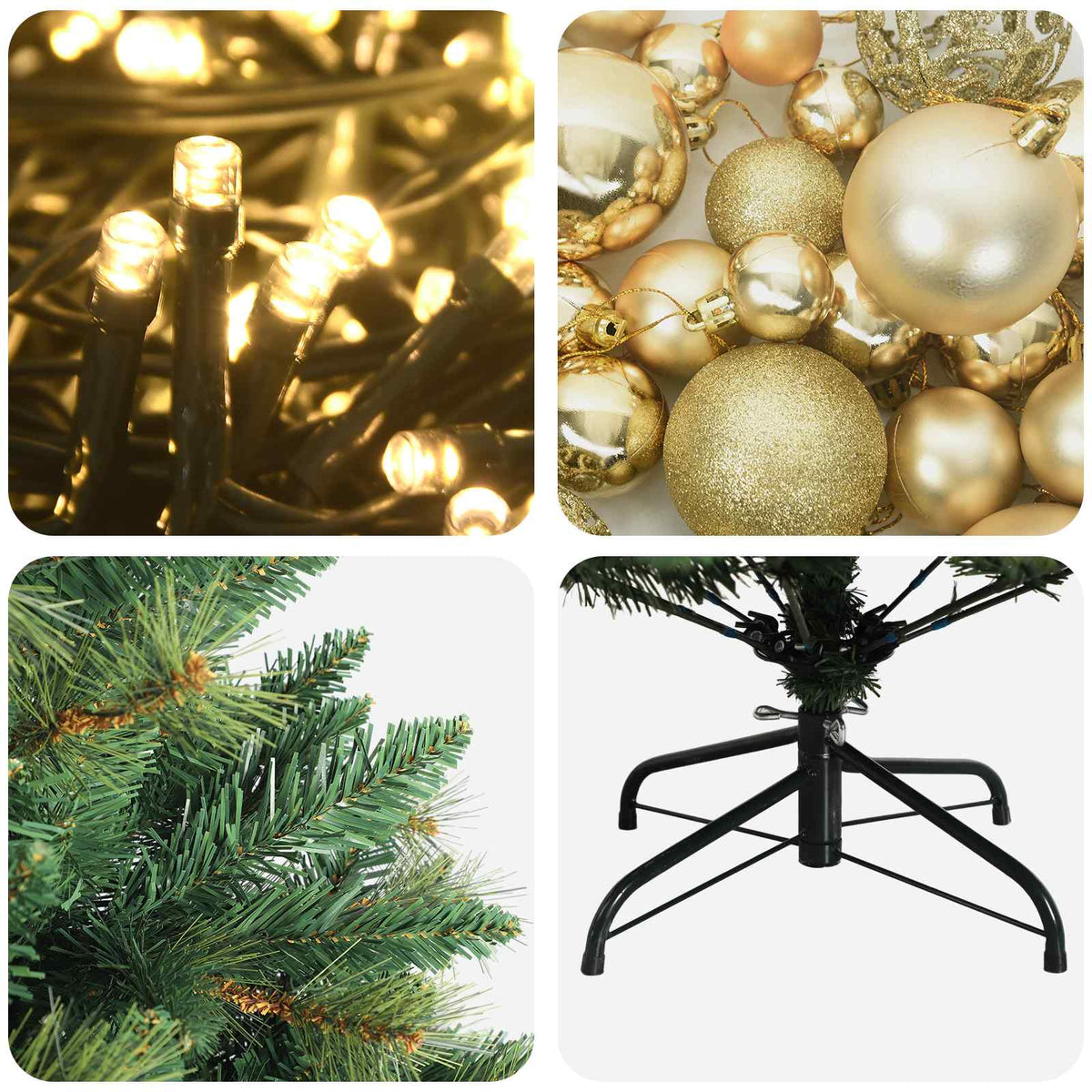 Artificial Christmas Tree with Bauble 150 cm 150 LEDs