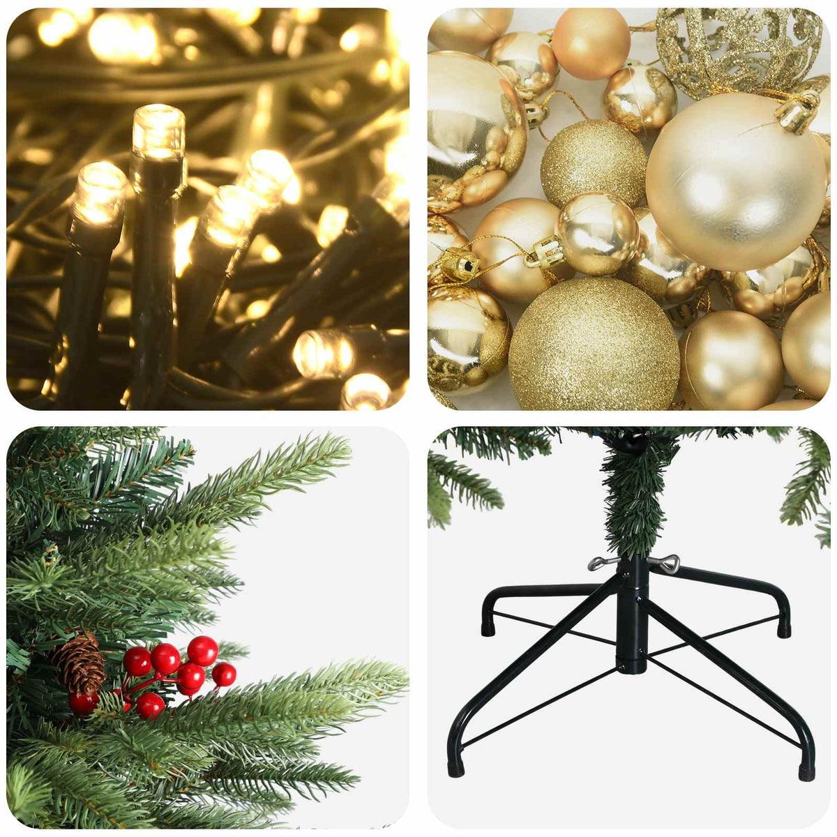 Artificial Christmas Tree with Bauble 150 cm 150 LEDs