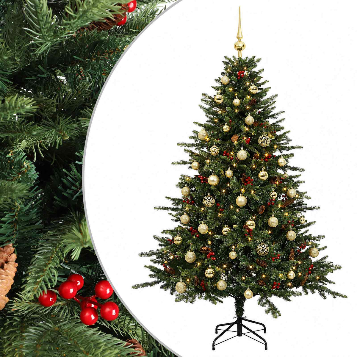 Artificial Christmas Tree with Bauble 150 cm 150 LEDs