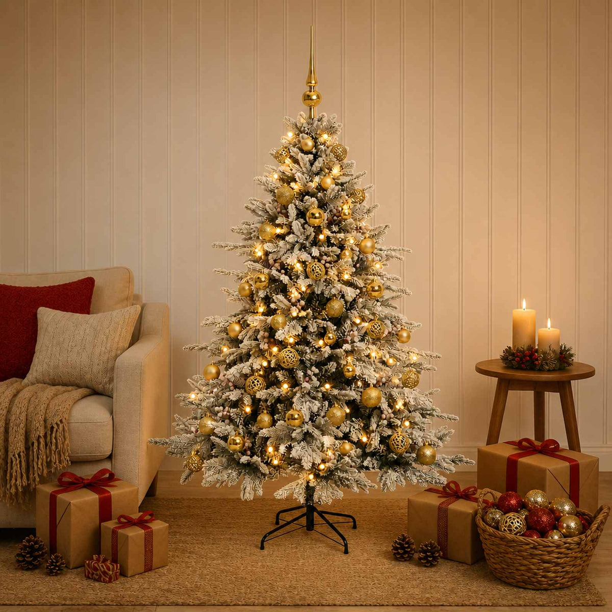Artificial Christmas Tree with Bauble 120 cm 150 LEDs
