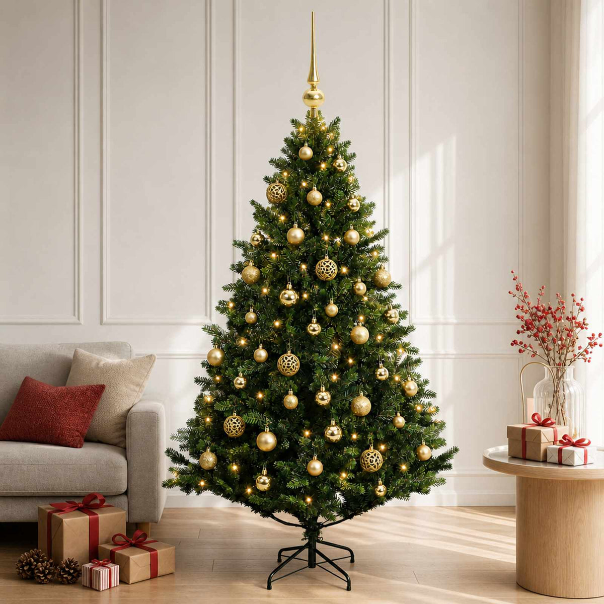 Artificial Christmas Tree with Bauble 150 cm 150 LEDs