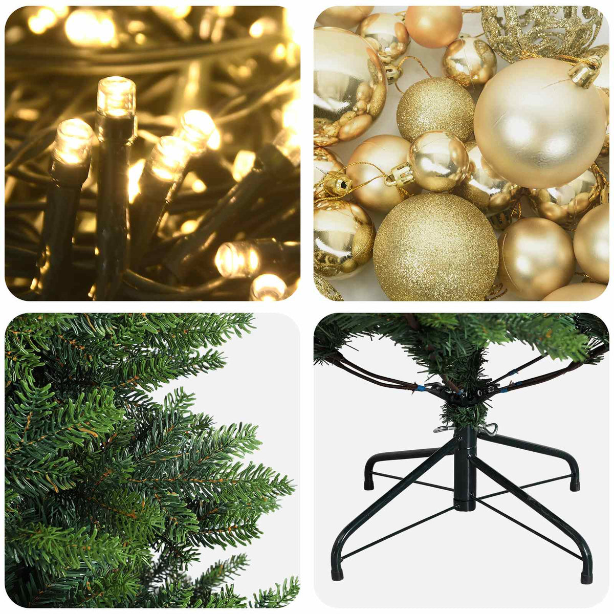 Artificial Christmas Tree with Bauble 150 cm 150 LEDs