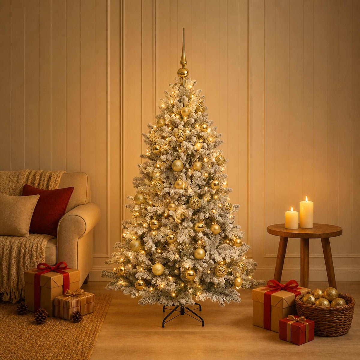 Artificial Christmas Tree with Bauble 150 cm 150 LEDs