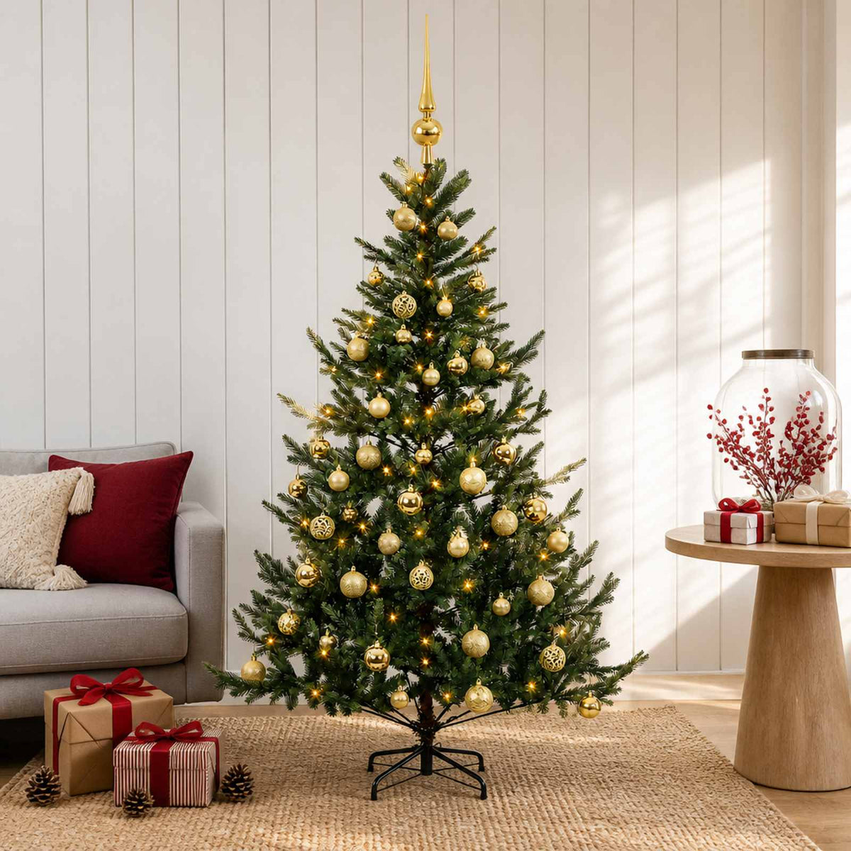Artificial Christmas Tree with Bauble 120 cm 150 LEDs