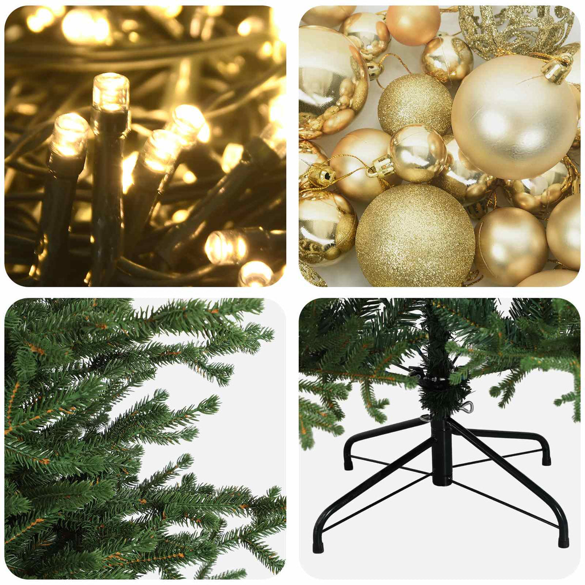 Artificial Christmas Tree with Bauble 150 cm 150 LEDs