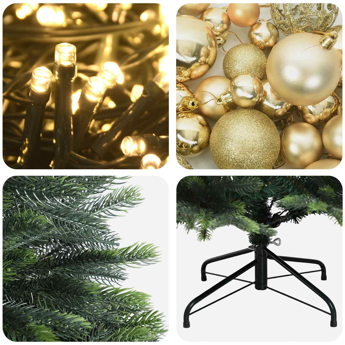 Artificial Christmas Tree with Bauble 120 cm 150 LEDs